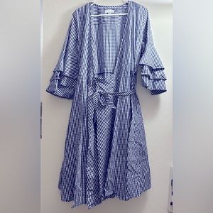 Calvin Klein Wrap Dress Gingham sz 8